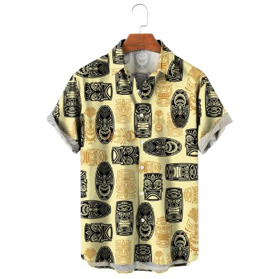 Men's Hawaiian Tiki Short Sleeve Shirt