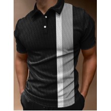 Basic Contrast Short Sleeve Polo Shirt