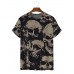 Men's Skull Print Crew Neck Short Sleeve T-Shirt