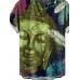 Men's Vintage Buddha Head Print Short Sleeve Shirt