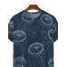 Men's Jellyfish Navy Print Casual Short Sleeve T-Shirt
