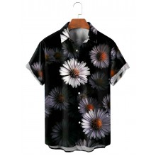 Men's Casual Lapel Printed Short Sleeve Shirt 01747728M